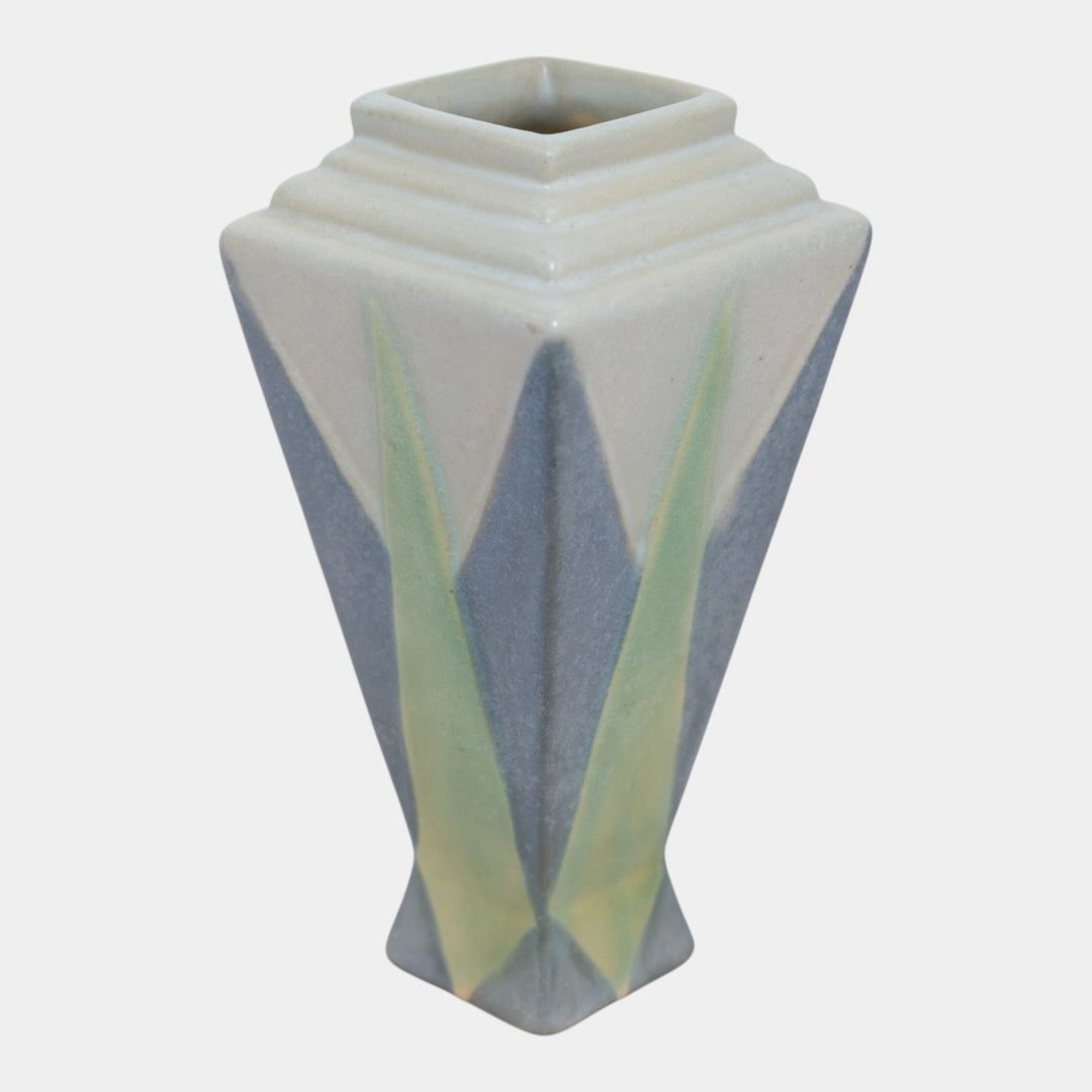 Roseville Futura Gray 1928 Vintage Art Deco Pottery Ceramic Torch Vase 380-6 - Just Art Pottery