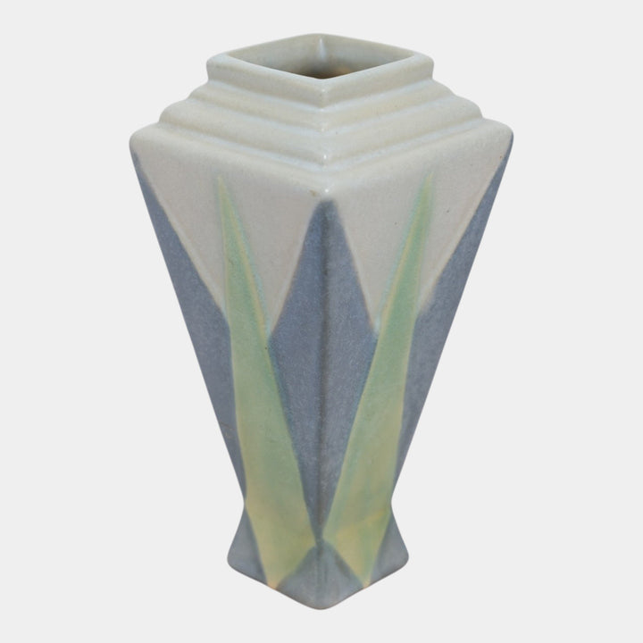 Roseville Futura Gray 1928 Vintage Art Deco Pottery Ceramic Torch Vase 380-6 - Just Art Pottery