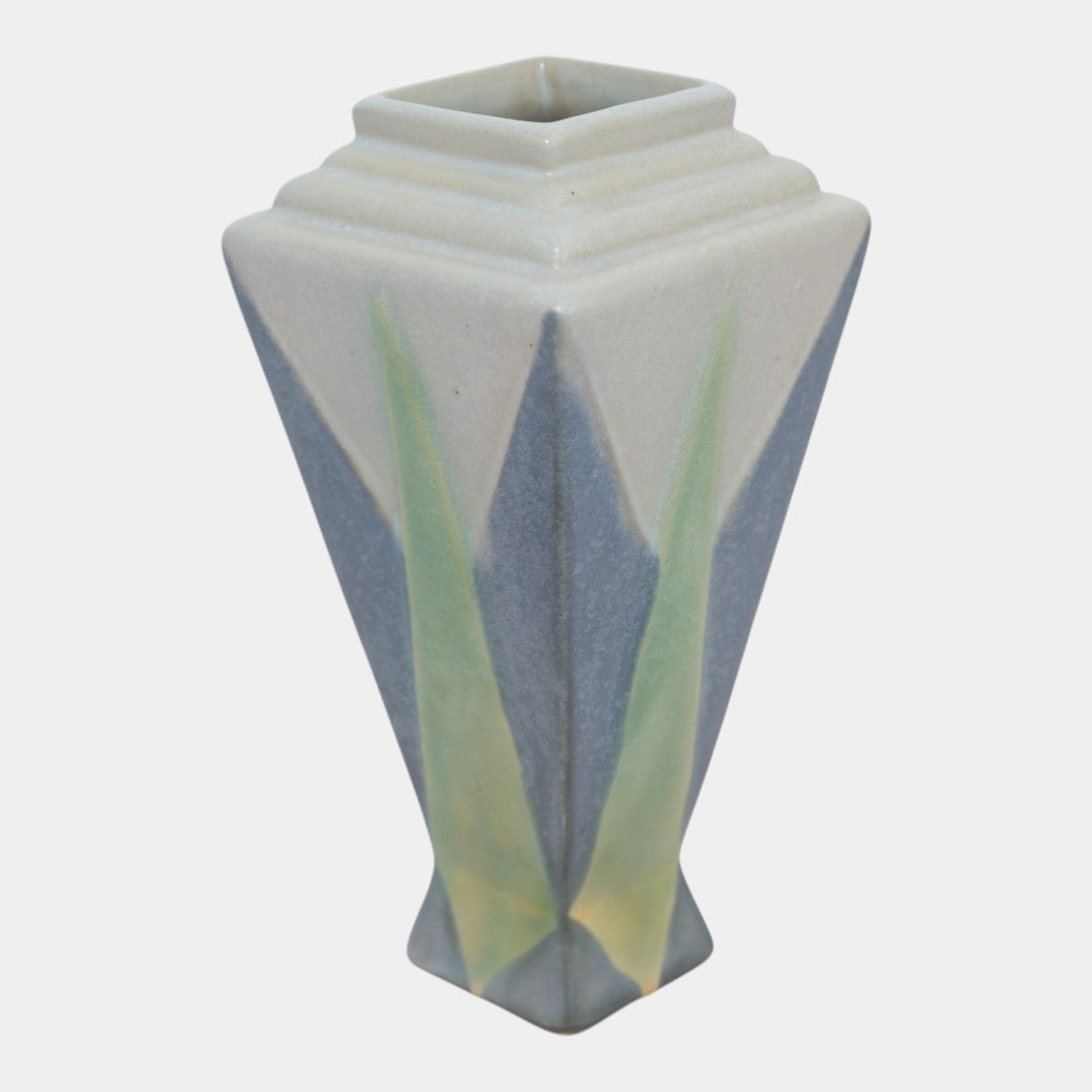 Roseville Futura Gray 1928 Vintage Art Deco Pottery Ceramic Torch Vase 380-6 - Just Art Pottery