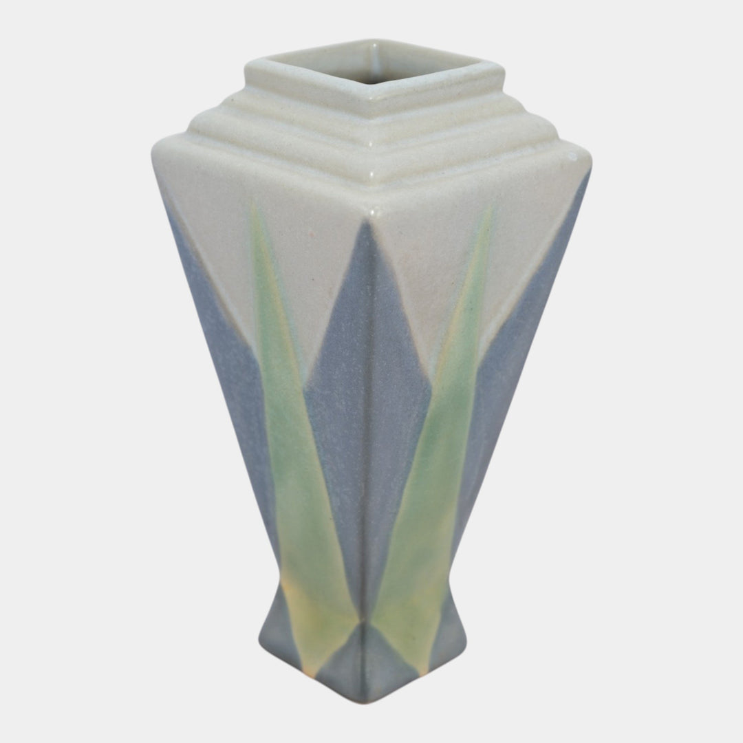 Roseville Futura Gray 1928 Vintage Art Deco Pottery Ceramic Torch Vase 380-6 - Just Art Pottery