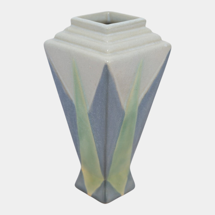 Roseville Futura Gray 1928 Vintage Art Deco Pottery Ceramic Torch Vase 380-6 - Just Art Pottery