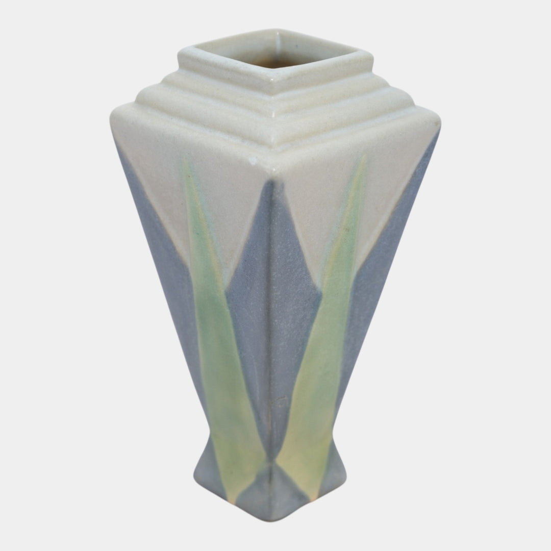 Roseville Futura Gray 1928 Vintage Art Deco Pottery Ceramic Torch Vase 380-6 - Just Art Pottery