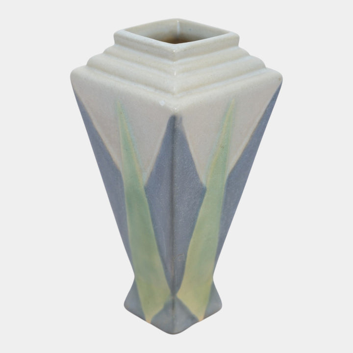 Roseville Futura Gray 1928 Vintage Art Deco Pottery Ceramic Torch Vase 380-6 - Just Art Pottery