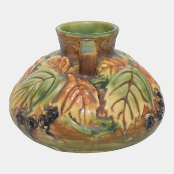 Roseville Blackberry Green 1932 Vintage Art Pottery Ceramic Vase 568-4 - Just Art Pottery