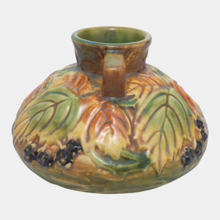Roseville Blackberry Green 1932 Vintage Art Pottery Ceramic Vase 568-4 - Just Art Pottery
