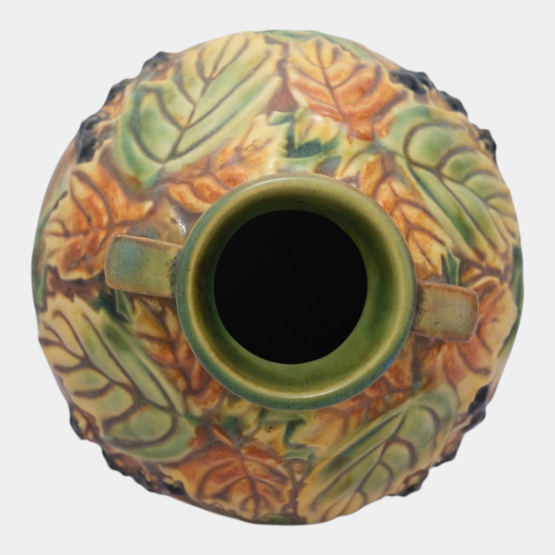 Roseville Blackberry Green 1932 Vintage Art Pottery Ceramic Vase 568-4 - Just Art Pottery