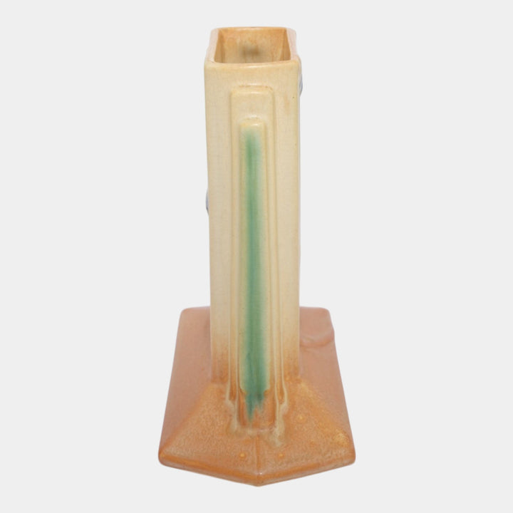 Roseville Futura Tan 1928 Vintage Art Deco Pottery Ceramic Tombstone Vase 423-6 - Just Art Pottery