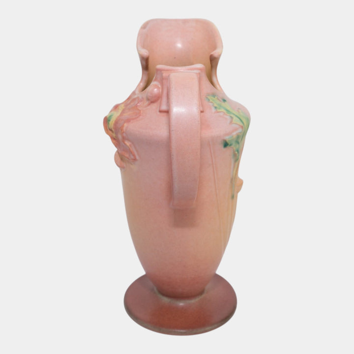 Roseville Poppy Pink 1938 Vintage Art Deco Pottery Ceramic Ewer 876-10 - Just Art Pottery