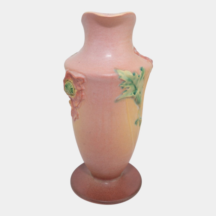 Roseville Poppy Pink 1938 Vintage Art Deco Pottery Ceramic Ewer 876-10 - Just Art Pottery