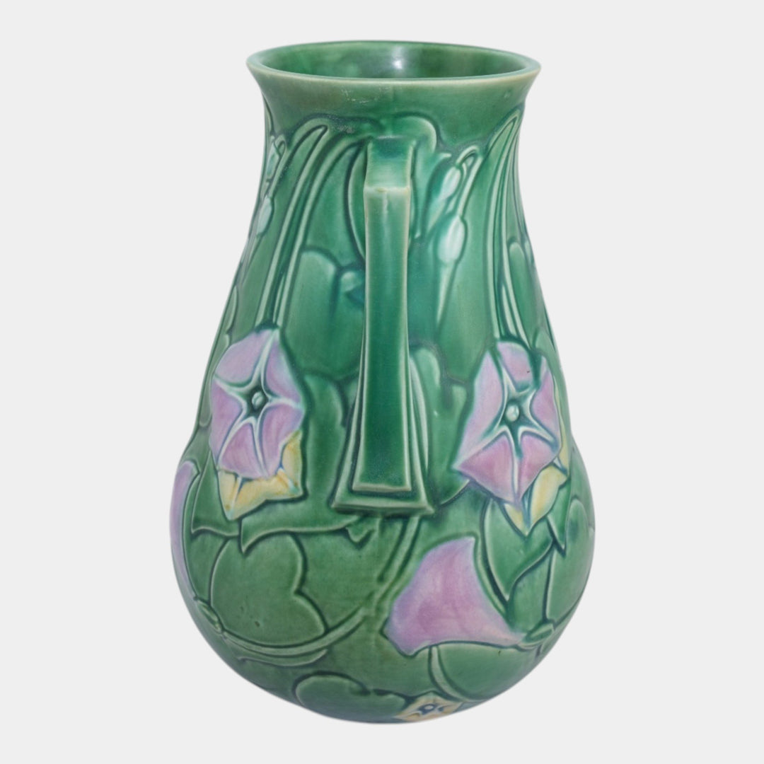 Roseville Morning Glory Green 1935 Vintage Art Pottery Ceramic Vase 730-10 - Just Art Pottery