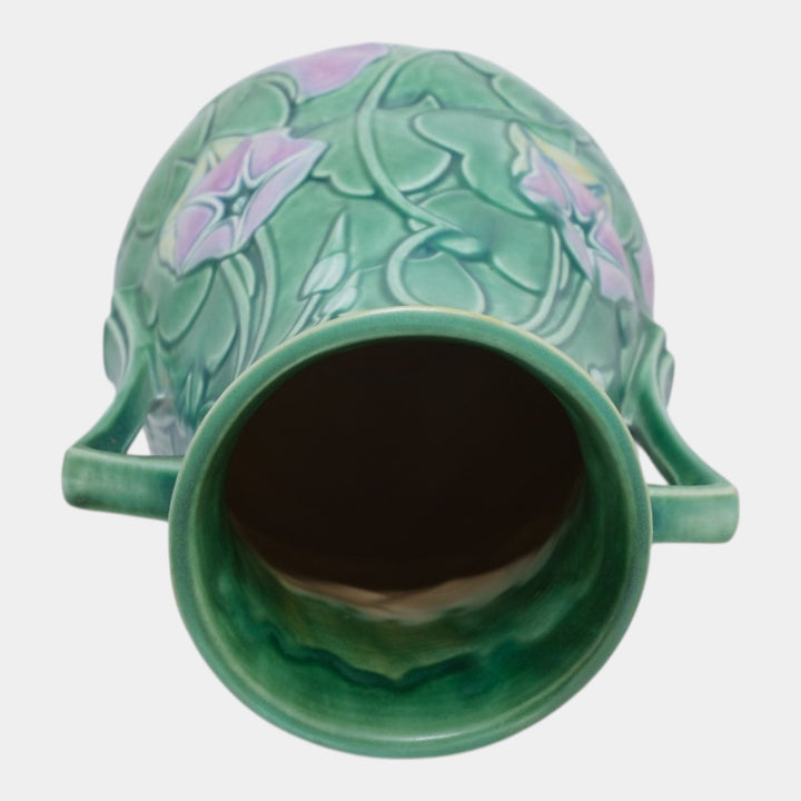 Roseville Morning Glory Green 1935 Vintage Art Pottery Ceramic Vase 730-10 - Just Art Pottery