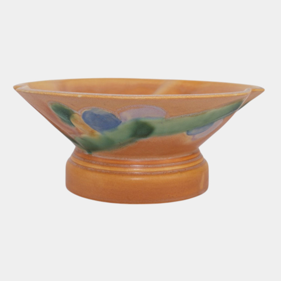 Roseville Futura Tan 1928 Vintage Art Deco Pottery Scalloped Bowl Vase 187-8 - Just Art Pottery