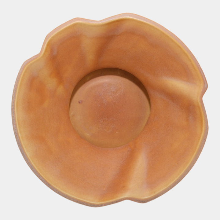 Roseville Futura Tan 1928 Vintage Art Deco Pottery Scalloped Bowl Vase 187-8 - Just Art Pottery