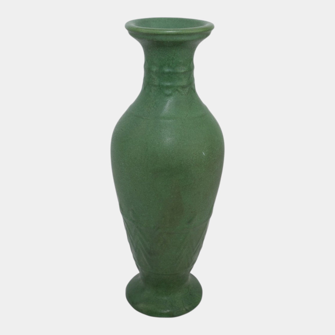 Roseville Rozane Ware Egypto 1905 Vintage Art Pottery Matte Green Vase E50-12