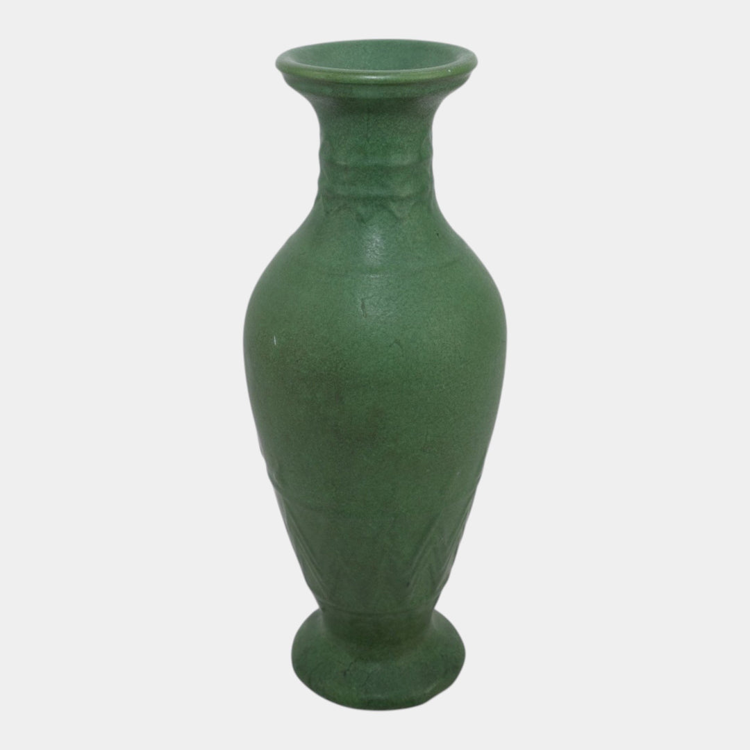 Roseville Rozane Ware Egypto 1905 Vintage Art Pottery Matte Green Vase E50-12