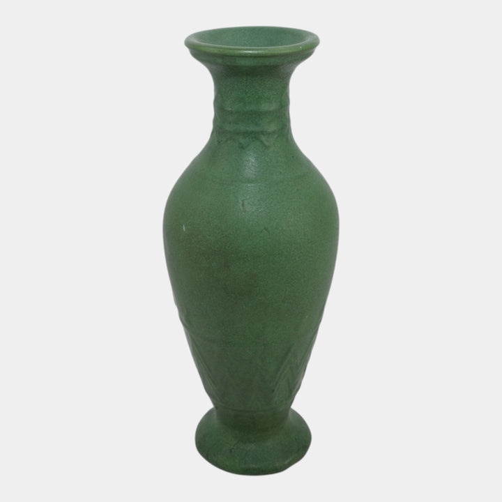 Roseville Rozane Ware Egypto 1905 Vintage Art Pottery Matte Green Vase E50-12