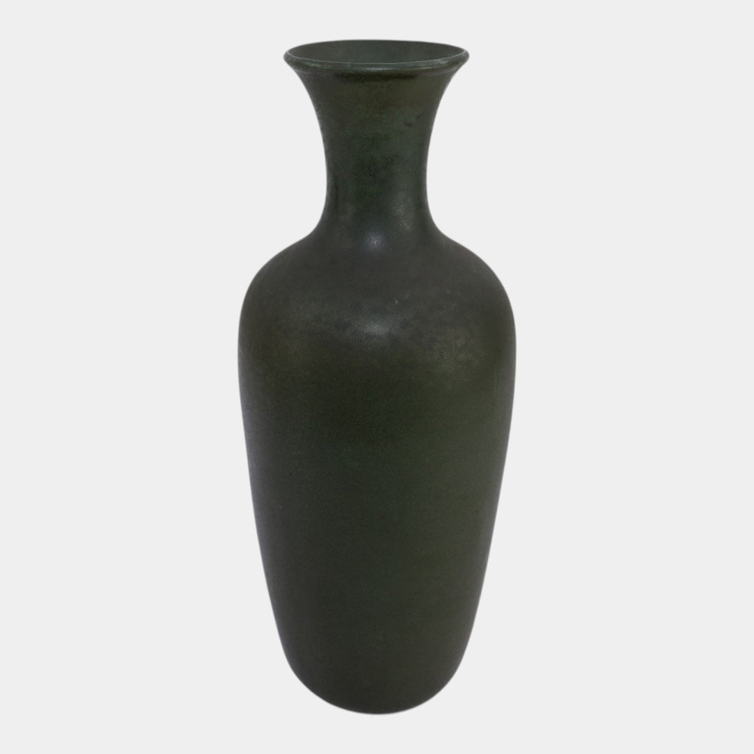 Teco Vintage Arts And Crafts Pottery Dark Matte Green Tall Vase 64C WD Gates - Just Art Pottery