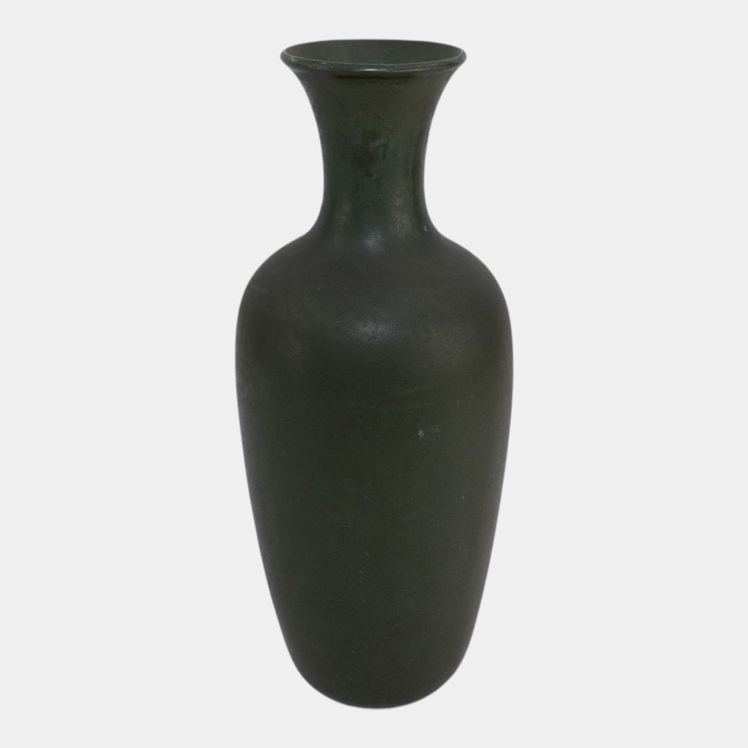 Teco Vintage Arts And Crafts Pottery Dark Matte Green Tall Vase 64C WD Gates - Just Art Pottery