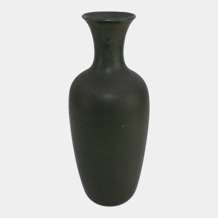Teco Vintage Arts And Crafts Pottery Dark Matte Green Tall Vase 64C WD Gates - Just Art Pottery