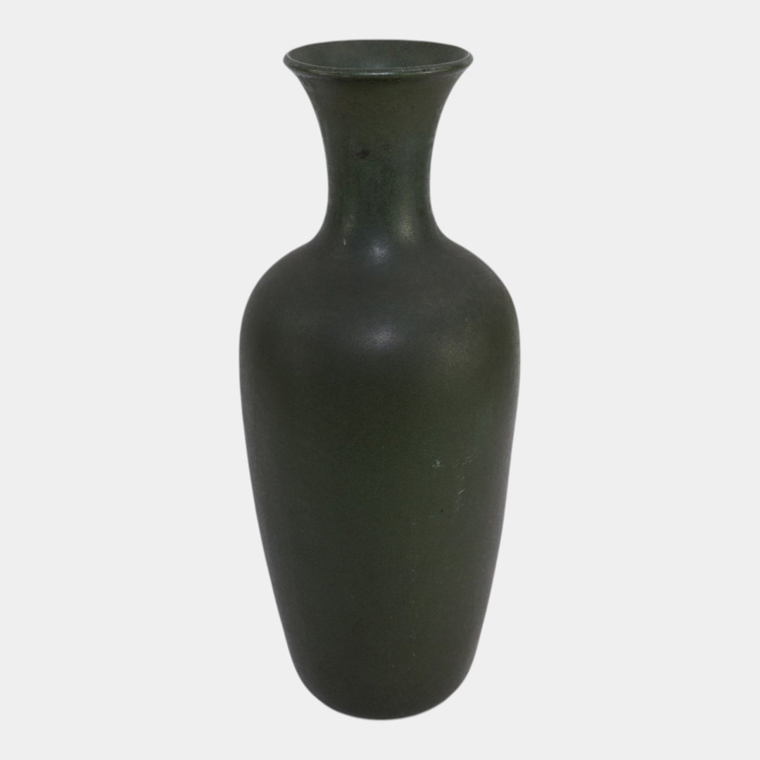 Teco Vintage Arts And Crafts Pottery Dark Matte Green Tall Vase 64C WD Gates - Just Art Pottery