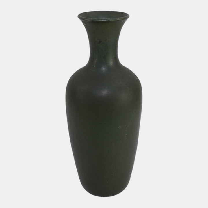 Teco Vintage Arts And Crafts Pottery Dark Matte Green Tall Vase 64C WD Gates - Just Art Pottery