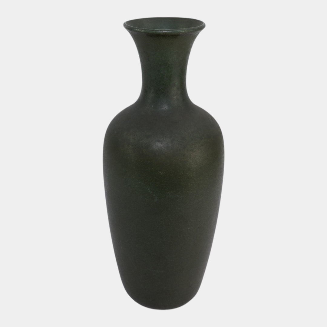 Teco Vintage Arts And Crafts Pottery Dark Matte Green Tall Vase 64C WD Gates - Just Art Pottery