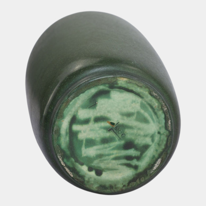 Teco Vintage Arts And Crafts Pottery Dark Matte Green Tall Vase 64C WD Gates - Just Art Pottery