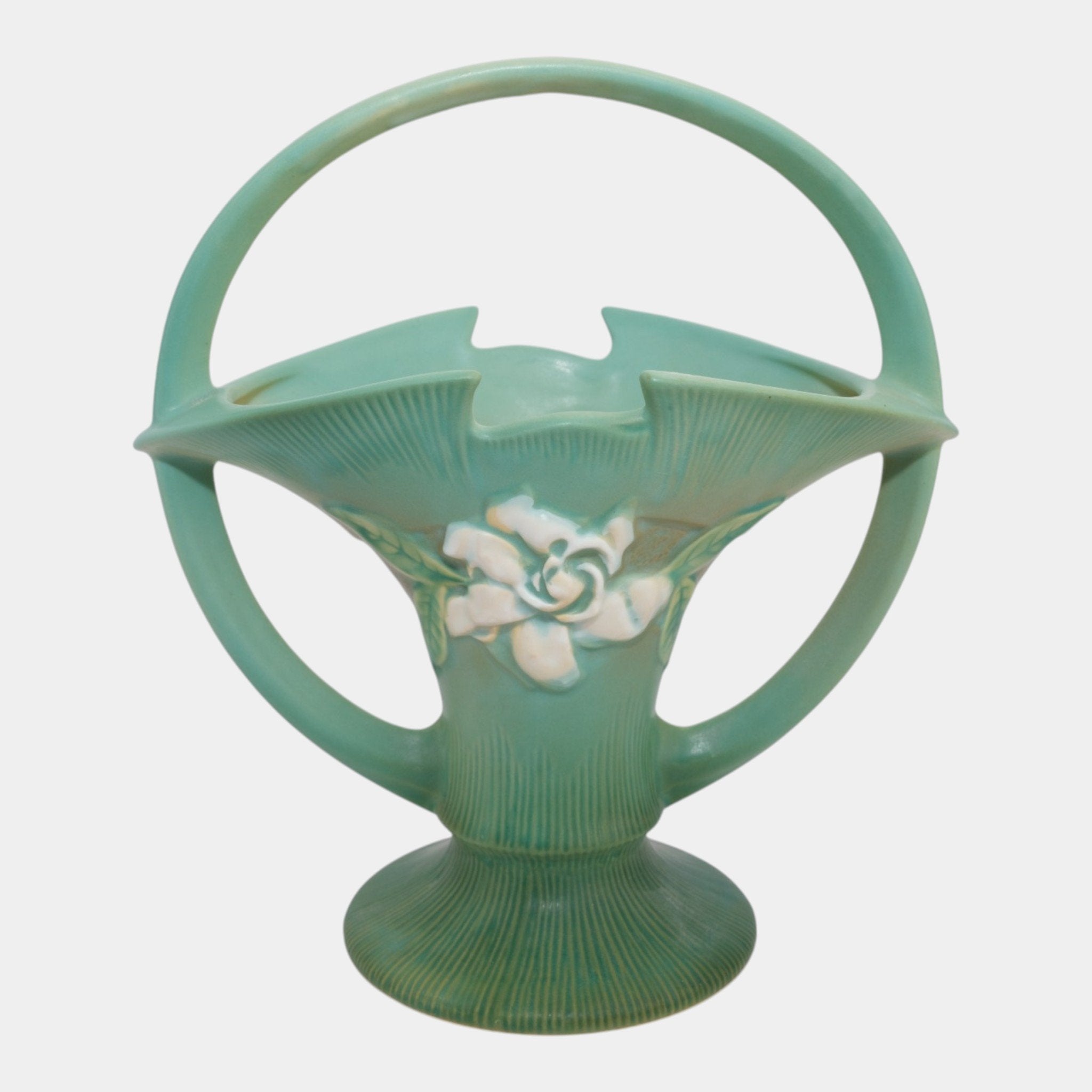 ドイツ製 Rosenthal サンスーシ宮殿の庭園 ― マイセンフラワーグリーン Roseville Gardenia Green 1950 Mid Century Modern Pottery Ceramic