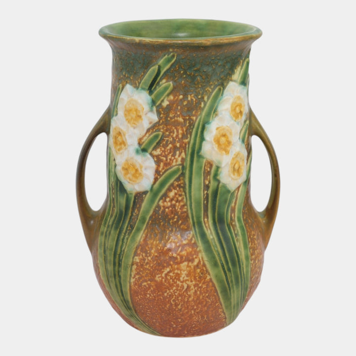 Roseville Jonquil 1931 Vintage Arts And Crafts Pottery Ceramic Vase 544-9 - Just Art Pottery