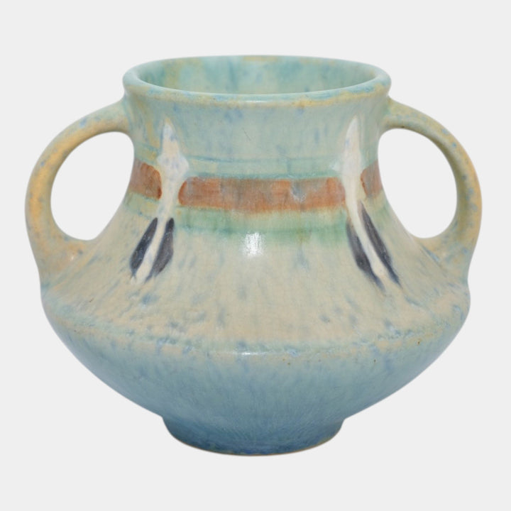 Roseville Montacello Green 1931 Vintage Arts And Crafts Pottery Vase 555-4