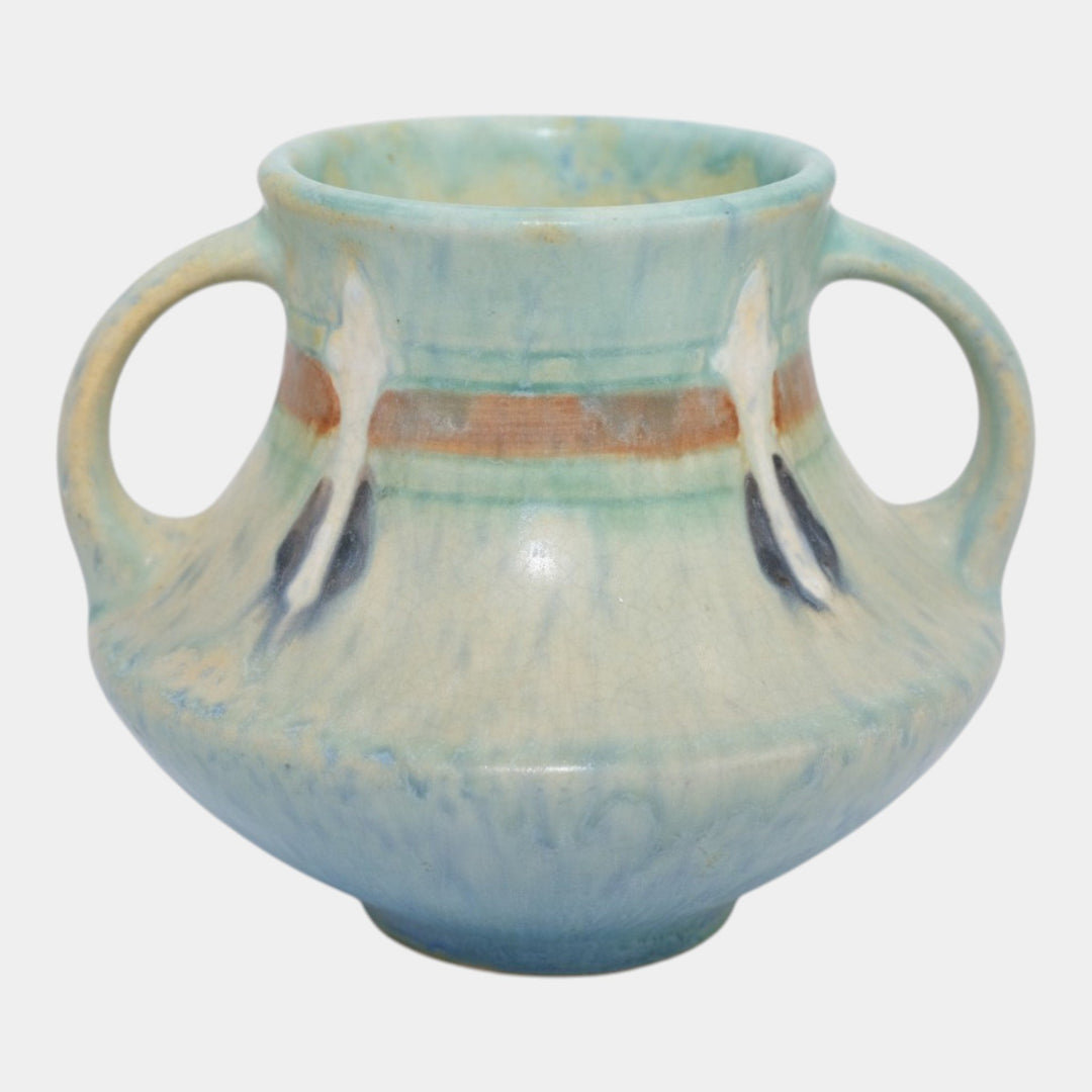 Roseville Montacello Green 1931 Vintage Arts And Crafts Pottery Vase 555-4