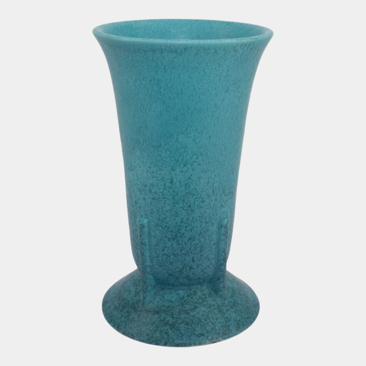 Roseville Tourmaline Futura Blue 1928 Vintage Art Deco Pottery Vase 429-9