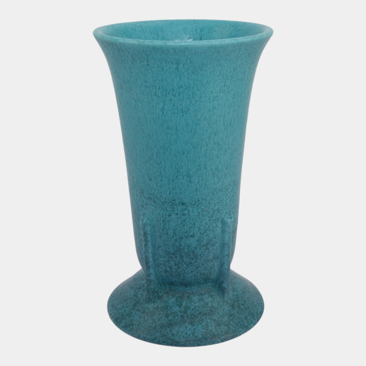 Roseville Tourmaline Futura Blue 1928 Vintage Art Deco Pottery Vase 429-9