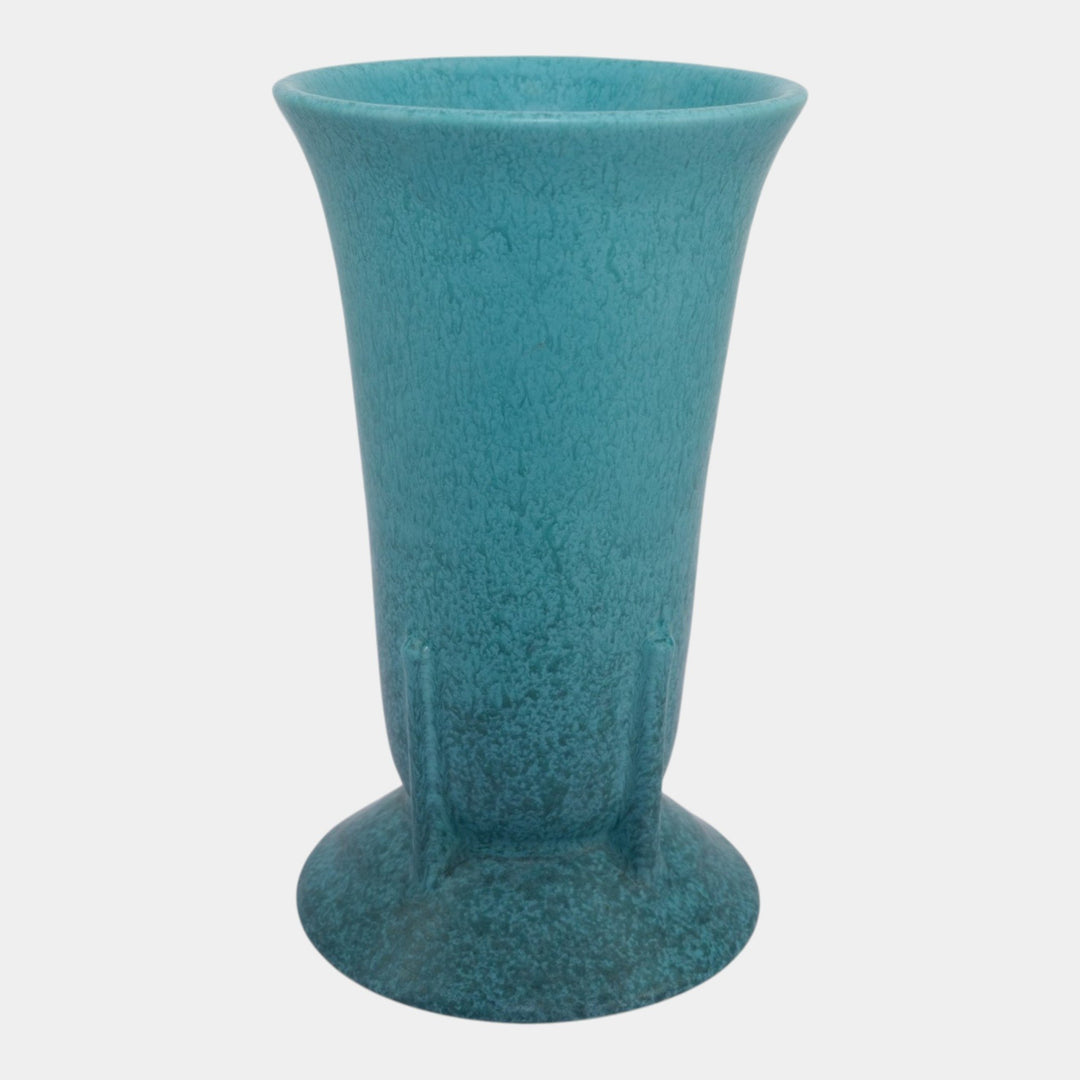 Roseville Tourmaline Futura Blue 1928 Vintage Art Deco Pottery Vase 429-9