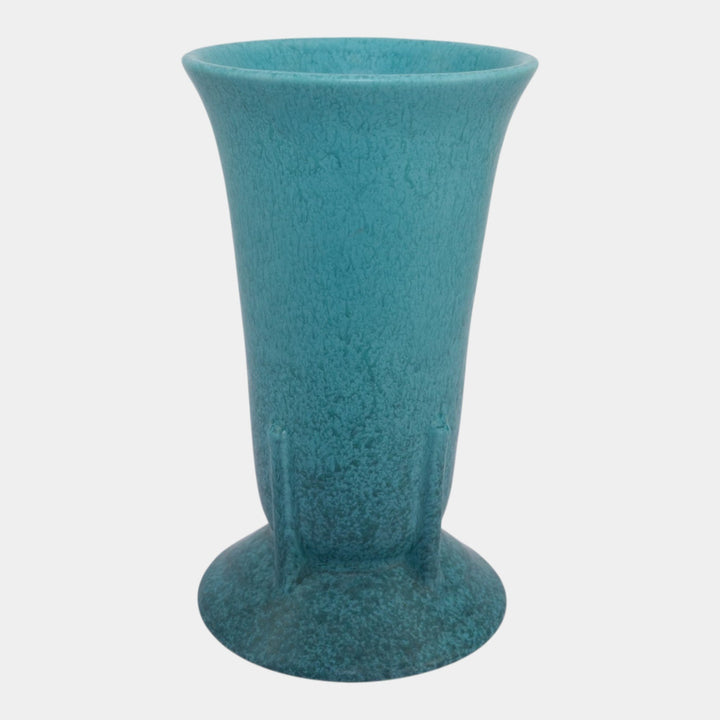 Roseville Tourmaline Futura Blue 1928 Vintage Art Deco Pottery Vase 429-9