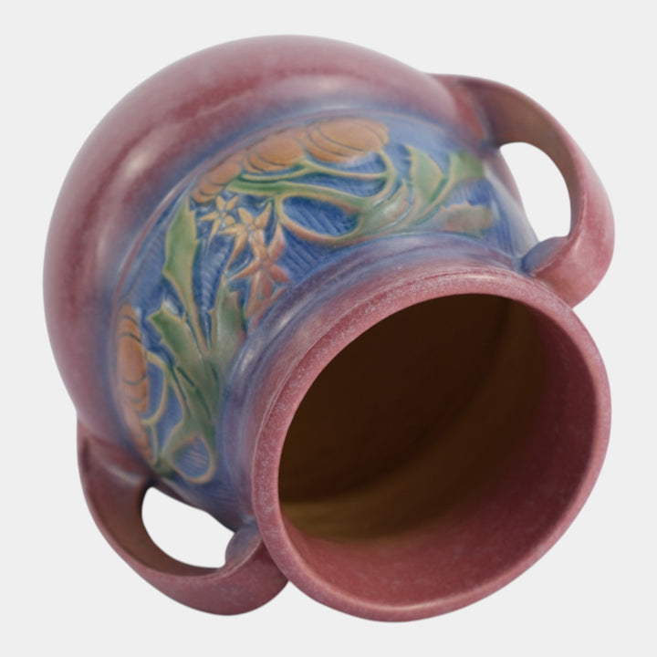 Roseville Baneda Pink 1932 Vintage Art Deco Pottery Ceramic Flower Vase 596-9 - Just Art Pottery