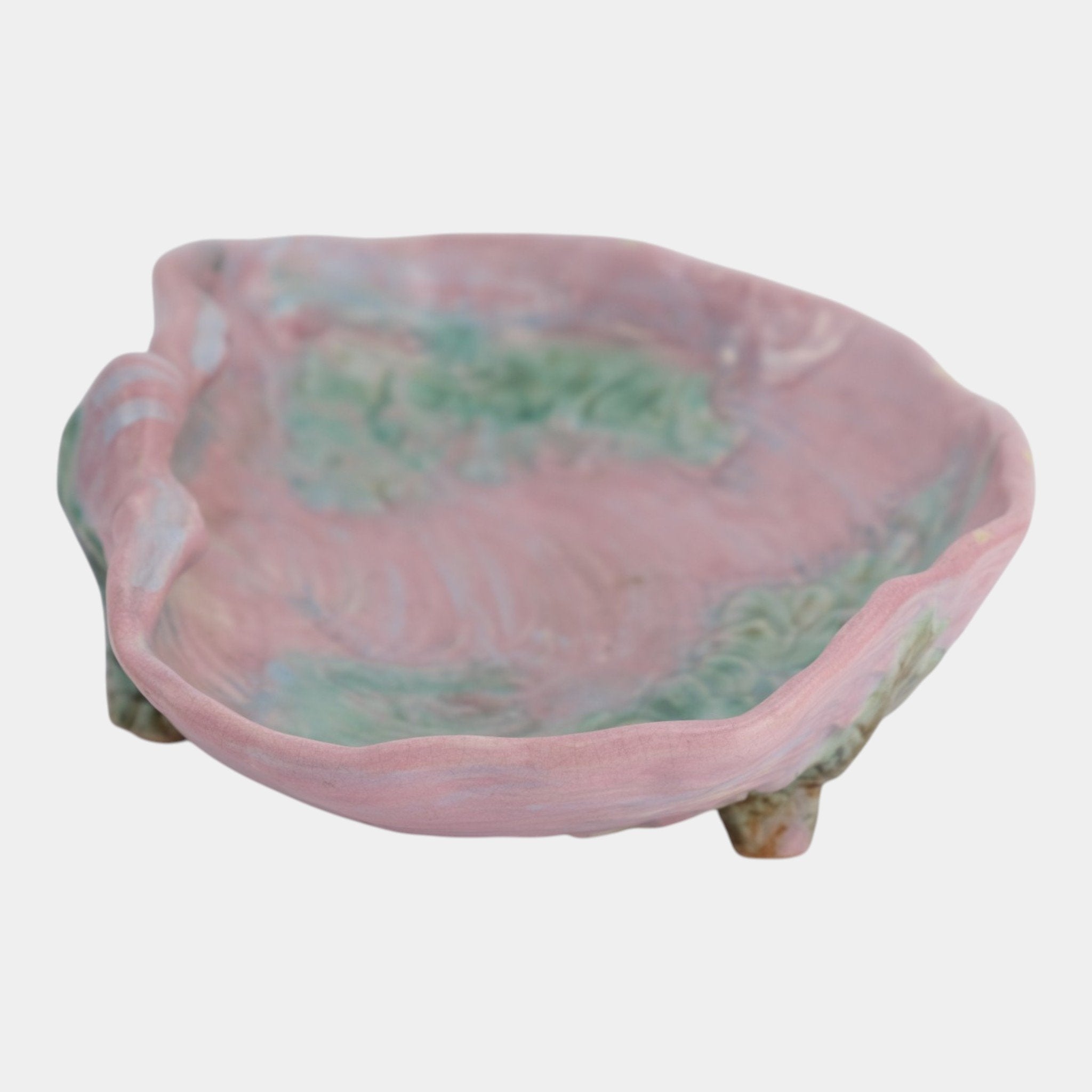 Weller Sabrinian 1920s Vintage Art Pottery Pink Green Ceramic