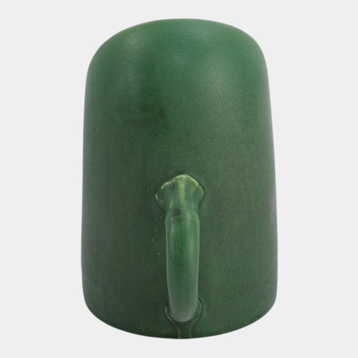 Hampshire Early 1900s Vintage Arts And Crafts Pottery Matte Green Chamberstick - Just Art Pottery