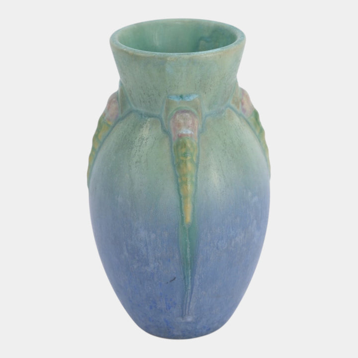 Roseville Topeo Blue 1934 Vintage Art Deco Pottery Ceramic Vase 656-6 - Just Art Pottery
