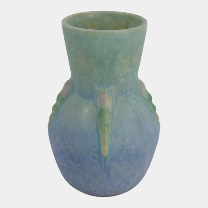 Roseville Topeo 1934 Blue Vintage Art Deco Pottery Ceramic Flower Vase 658-7 - Just Art Pottery