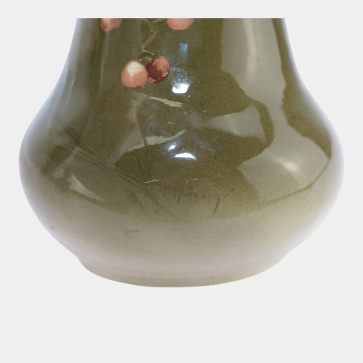 Roseville Rozane Light G1900s Art Pottery Floral Gourd Vase Pillsbury