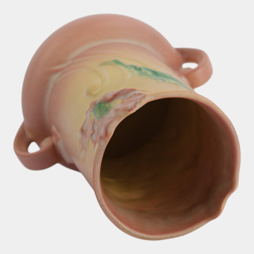 Roseville Poppy Pink 1938 Vintage Art Pottery Ceramic Art Deco Vase 873-9 - Just Art Pottery