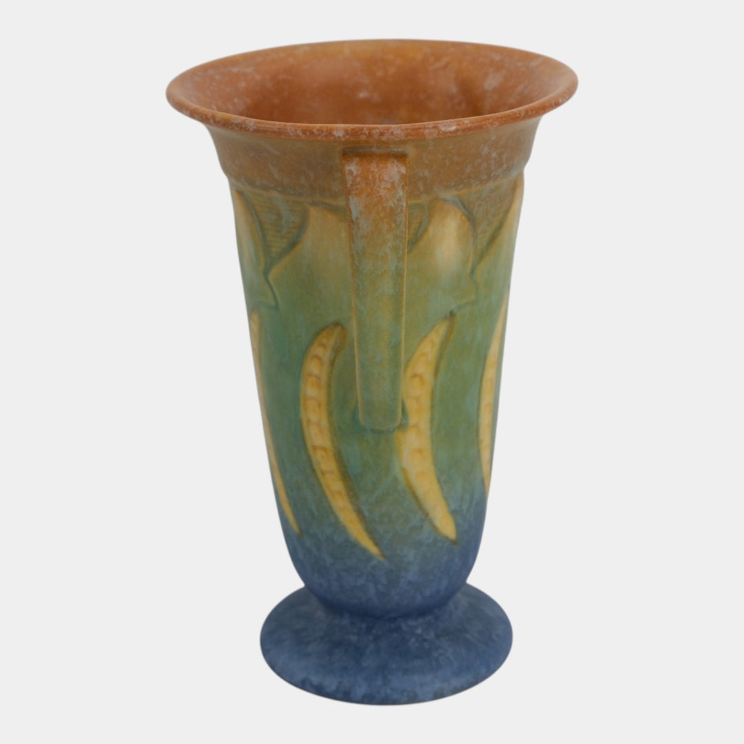 Roseville Falline Blue 1933 Vintage Arts And Crafts Pottery Ceramic Vase 646-8 - Just Art Pottery
