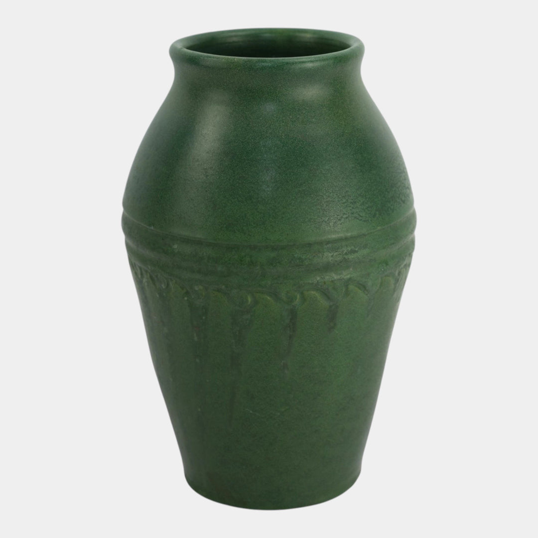Wheatley c1920s Vintage Arts And Crafts Pottery Matte Green Ceramic Vase