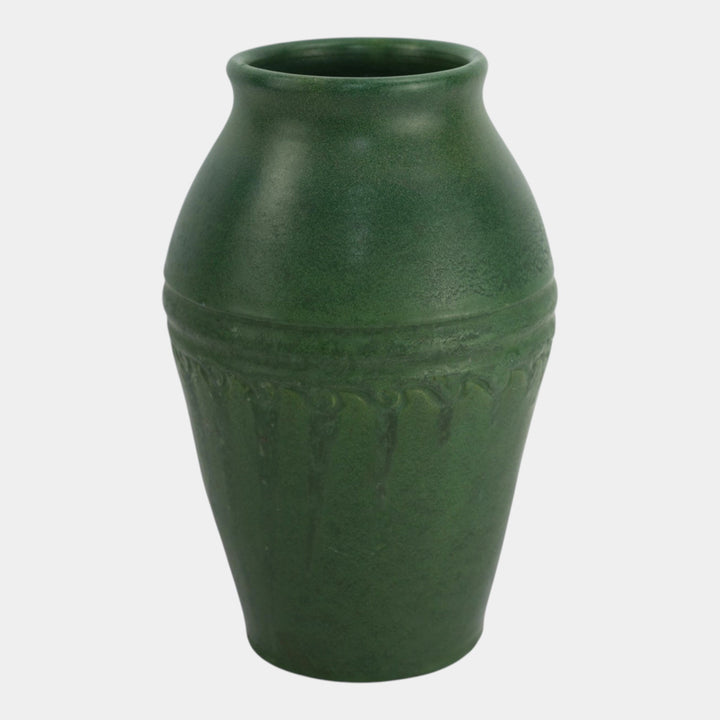 Wheatley c1920s Vintage Arts And Crafts Pottery Matte Green Ceramic Vase