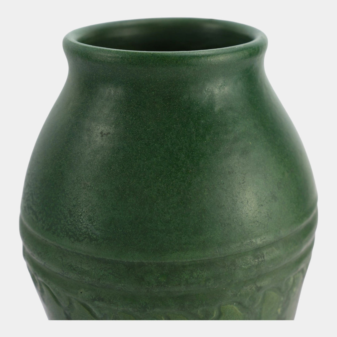 Wheatley c1920s Vintage Arts And Crafts Pottery Matte Green Ceramic Vase