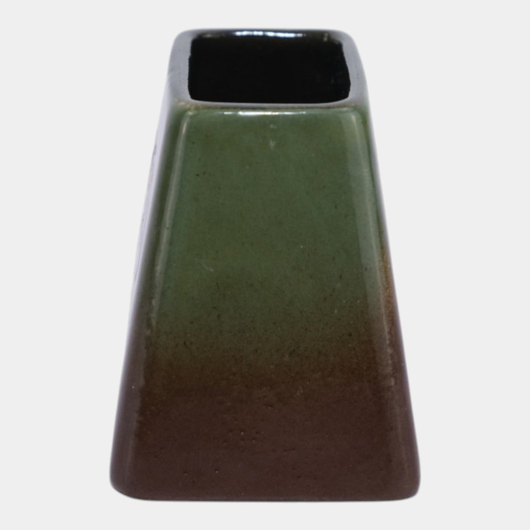 J.B. Owens Utopian Vintage Art Pottery Geometric Blue Boy Vase Frank Ferrell - Just Art Pottery