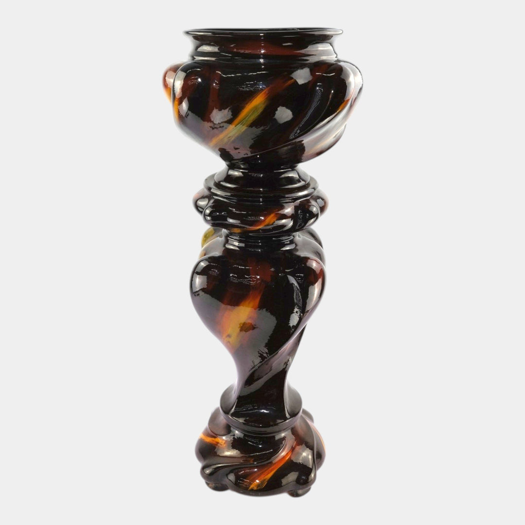 Weller Aurelian 1900s Art Pottery Standard Glaze Twist Jardiniere And Pedestal - Just Art Pottery