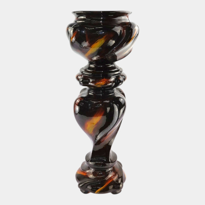 Weller Aurelian 1900s Art Pottery Standard Glaze Twist Jardiniere And Pedestal - Just Art Pottery