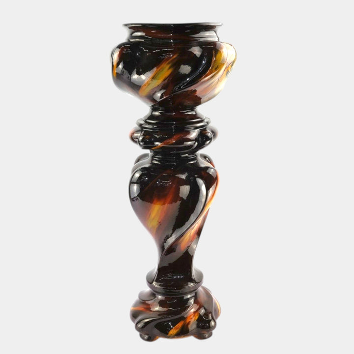 Weller Aurelian 1900s Art Pottery Standard Glaze Twist Jardiniere And Pedestal - Just Art Pottery